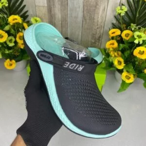 First Copy Crocs LiteRide 360 in Black, Sky Mint Green, and Black Color Combination.