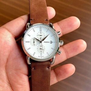 First Copy Fossil Commuter Leather Strap All Chronography Working Inside