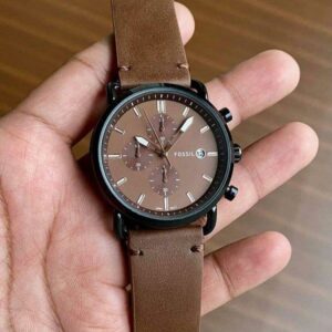 First Copy Fossil Commuter Leather Strap All Chronography Working Inside