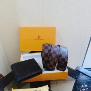 Louis Vuitton Premium Quality Belt Wallet Combo With Orginal Box 