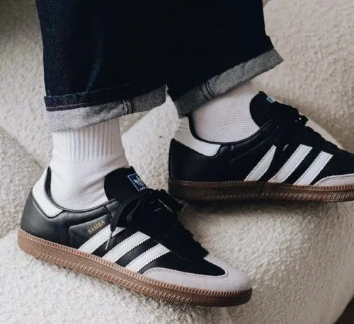 First Copy Adidas Samba in Black White and Grey.