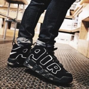 First Copy Air More Uptempo Black White