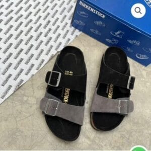 First Copy Birkenstock Arizona – Stylish Black and Grey Split Design