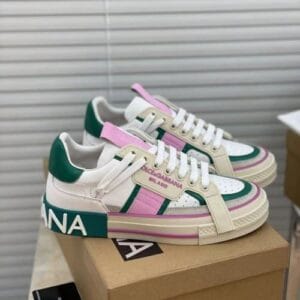 First Copy Dolce Gabbana Sneaker Trainer White Pink